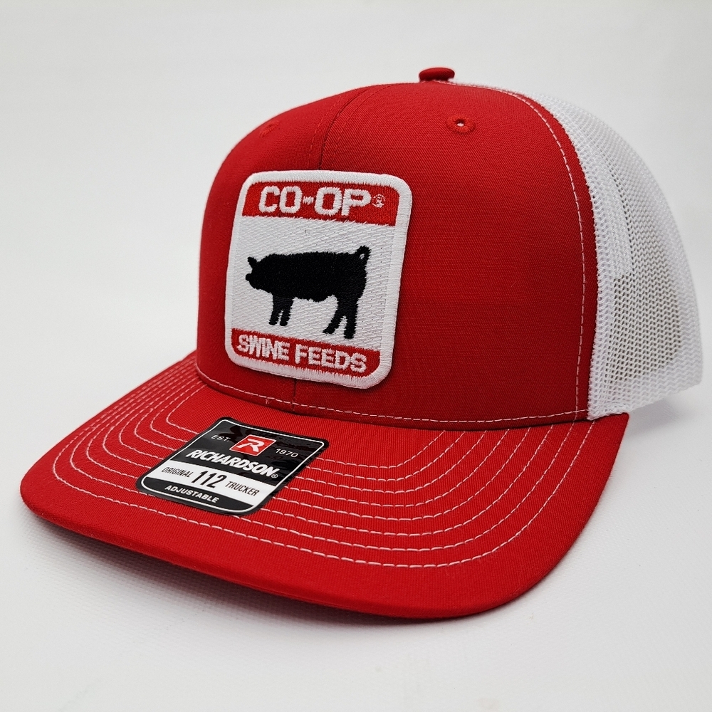 CO-OP Swine Feeds Richardson 112 Trucker Cap Hat Mesh Snapback Textured Patch